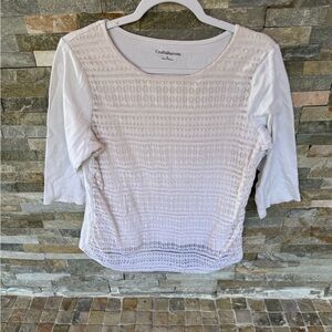 Croft & Barrow White Textured Women's Blouse